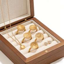 10 Piece Stainless Steel Adjustable Blank Ring Base Fits 12mm-20mm Cabochon Setting Tray DIY Jewelry Accessories Rings - Golden 1 - View 5