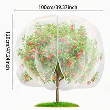 One Large Fruit Tree Insect Net, Measuring 120cm X 100cm, With Zipper And Drawstring. This Transparent Insect Net Can Be Used As A Protective Barrier For Plants, Effectively Protecting Flowers And Fruits From Deer, Squirrels, And Other Insects. - A - View 8