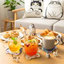 8/16/100pcs Cat Butt Coaster Set With Stand, Diamond Painting Coaster Set, Non-Slip DIY Pointillism Craft Set, A Fun Gift For Cat Lovers - Cat Diamond Coaster - View 8