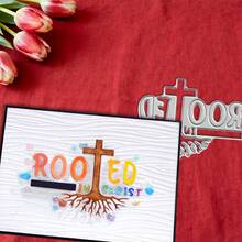 创意 ROOTED 标签模具，DIY 剪贴簿相册和压花模板，贺卡制作工具，卡片纸切割工艺品，礼品卡制作模板模切。 - 銀色 - 查看 5