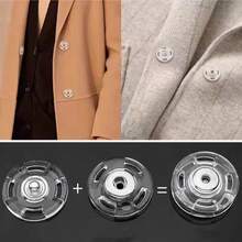 10pcs/20pcs Transparent Snap Buttons - Invisible Snap Fasteners, Suitable For Sweaters, Cardigans, Coats, Knitwear, Sewing Accessories With Elegant Round Rings, Easy To Sew For Secure Fastening - Transparent - View 9