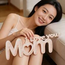 Happy Mother's Day "I LOVE MOM" Felt Photo Prop, Party Decoration Letter Theme Banner Wall Sticker - Mother's Day - View 4