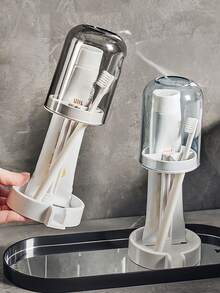 Toothbrush Cup With Cover Adjustable Height Toothbrush Holder Cup For Men And Women Dust-Proof And Sanitary Bathroom Toothbrush Case Toothpaste Storage Travel Wash Cup Suitable For Trip Home Camping Back To School Accessories Bathroom Travel Back To School Essentials - Multicolor - View 5