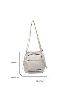 TIANDINGYU Ins Style Drawstring Bucket Bag, Casual Japanese Style Crossbody Bag, Lightweight Versatile Shoulder Bag, Minimalist Fashionable Street Casual Bag, Holiday Gift, Gift For Girlfriend - Multicolor - View 5