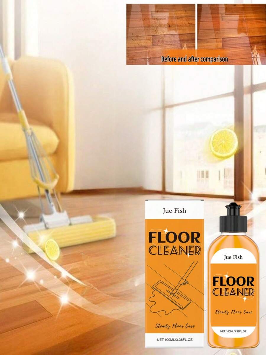 JUE FISH Floor Cleaner, Furniture Cleaner - Easily Removes Various Stubborn Stains, Cleans Floor Surface Debris And Dust, Powerful Cleaning And Polishing, Suitable For Tiles, Floors, Rosewood Floors, And Various Flooring Types