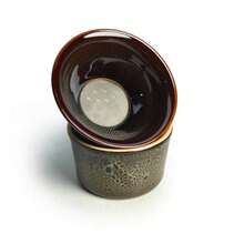 Juego de té de cerámica de esmalte de horno 9 piezas tetera de 10 onzas con filtro de taza Gongdao y 6 tazas pequeñas de cerámica esmaltada cambiante (juego café) - Conjunto marrón - Ver 7