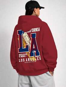 Oversized Sweatshirt L.A Los Angeles City Unisex Ref4723 - 紫紅色 - 查看 3