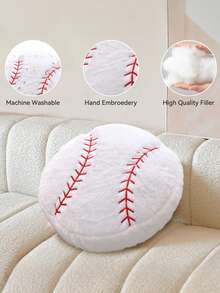 1个足球/篮球/棒球毛绒抱枕，柔软装饰枕，适合卧室装饰，2026年世界杯，篮球主题房间装饰，柔软运动主题卧室床上用品，礼物，家居装饰，婚礼，复活节 - 白色 - 查看 9