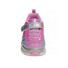 Disney Minnie Mouse LightUp Sneakers Girls' Single White Light Fun Design Play Ready Easy On/Off Comfort Fit (Toddler Sizes 7-10/ Little Kids Sizes 11-12) - 銀色 - 查看 5