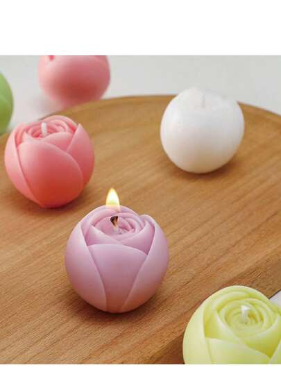 1pc Rose Scented Candle Silicone Mold DIY Rose Scented Plaster Diffuser Stone Home Decor Silicone Mold