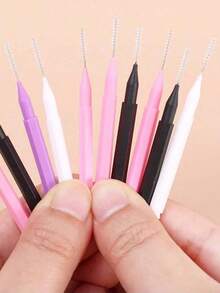 200件套带盖眉刷套装，包含眉毛修剪器、睫毛夹、染色工具、眉睫造型配件 - 彩色 - 查看 8