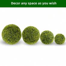 2/4 Pack Artificial Boxwood Topiary Balls  - Realistic Faux Greenery For Porch, Patio, Balcony Decor - Outdoor/Indoor Hanging Plants, Wedding & Home Decoration - Cây xanh, 16,53 inch - Gói 2 cây - Xem 7