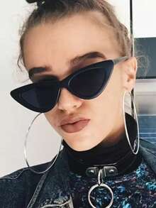 1 pieza Gafas de moda con montura pequeña y forma de ojo de gato en color negro, elegantes y de estilo vintage - Multicolor - Ver 7