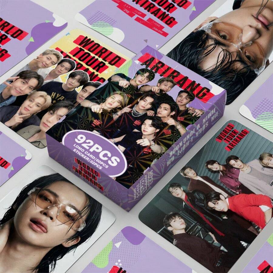 BT21 KPOP Comeback! 92pcs/Box (60pcs Holographic Photo Cards + 32pcs Stickers), Fan Merchandise, Suitable As Holiday Gift, Collectible Value - Multicolor - View 1