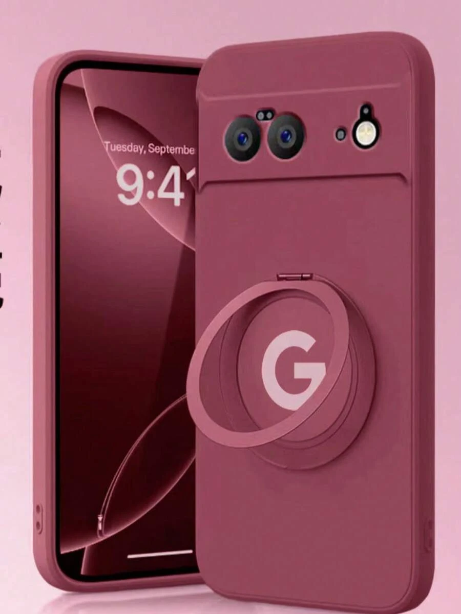 Magnetic Kickstand Phone Protective Case Compatible With Pixel 6, 6 Pro, 6A, 7, 7 Pro, 7A, 8, 8 Pro, 8A, 9, 9 Pro, 9A, 10, 10 Pro, 10 Pro XL - Camellia Red - View 1