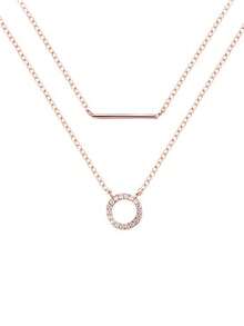 1pc S925 Sterling Silver Minimalist Double-Layer Geometric Necklace, Unique Delicate Choker Necklace, Perfect Gift For Girlfriend/Wife On Valentine's Day Or Birthday - Double-layer Necklace - View 9