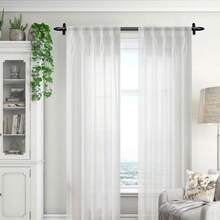 1 Juego adecuado para cortinas de 35-147 pulgadas, con remates decorativos en forma de cono, juego de barras de cortina decorativas de 1 pulgada, barra de cortina extensible de alta resistencia, juego completo de tratamiento de cortinas para ventanas para sala de estar y dormitorio - Cono creciente - Ver 10