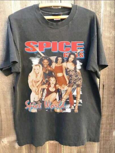 Vintage Spice Girls T-Shirt – 90s Pop Band Concert Tee