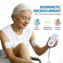 High Quality 36 Modes 30 Intensity TENS Rechargeable Electronic Pulse Massager With LCD Display, Full Body Muscle Stimulator Includes 8 Electrode Pads - White - View 10