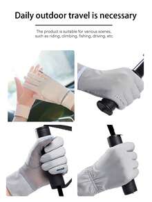 1 đôi găng tay nữ không ngón, nhẹ, chống tia UV, chất liệu lưới thoáng khí, thích hợp cho lái xe và sử dụng màn hình cảm ứng, mùa xuân/hè. - A - Xem 10