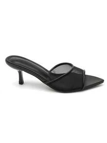 Mules et Escarpins Slingback à Voile de Mesh – L’Audace de la Transparence - 黑色 - 查看 4