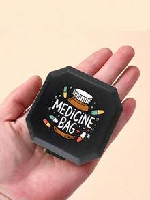 Portable Divided Pill Box, 6-Compartment Capsule Storage Box, Travel Pill Box, Pill Box, Mini Pill Box Printed With Capsule, Pill, Letter, Pill Bottle Patterns, Pill Box, First Aid Kit Medical Bag Travel Accessory Dorm Essential - Multicolor - View 8