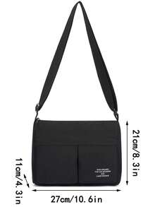 高密度防水男士斜挎包，多口袋学生校园包，大容量多功能单肩包，休闲简约斜挎包，日常通勤男士包，日常旅行包 - 彩色 - 查看 13