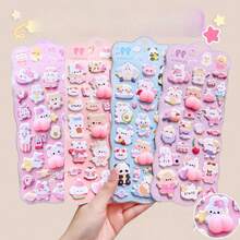 可爱兔子立体泡沫贴纸 自粘贴纸 适用于剪贴簿 DIY 手工艺品和装饰 卡通装饰贴纸 - color - 查看 1