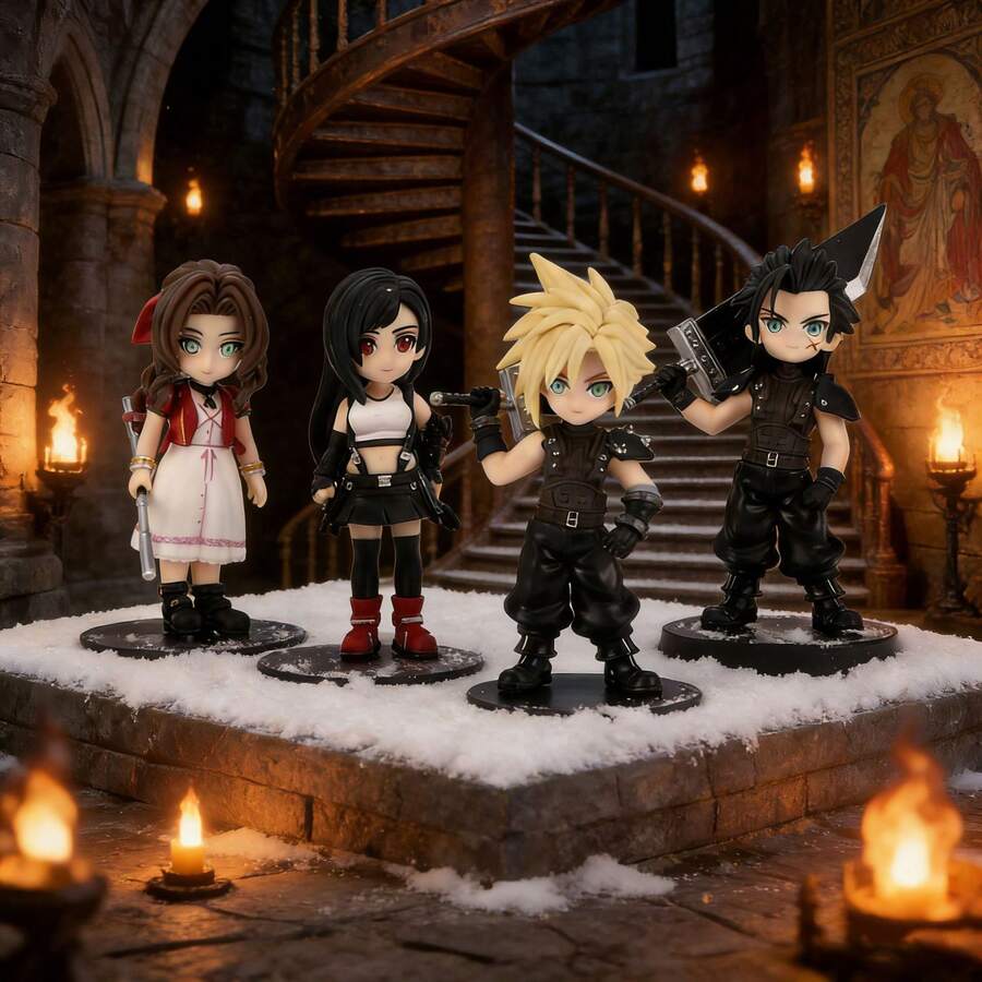 Mô hình Tứ tấu giả tưởng phiên bản Q chất lượng cao, hàng hóa anime, đồ trang trí xe hơi, đồ trang trí nhà cửa, quà tặng nhỏ, quà tặng ngày Valentine.