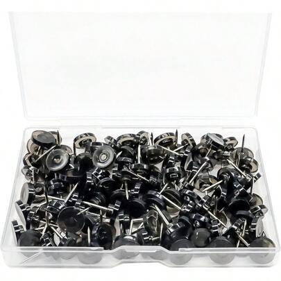Flat Black Push Pins Wall, PCS Thumb Tacks Walls Flat Thumbtacks Push Pin Bulletin Board Shadow Box Display Thumbtack Cork Board
