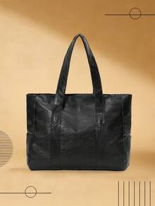 Fashionable Waterproof PU Leather Laptop Tote Bag - Lightweight Large Capacity, Multi-Pocket Design, Fits 15.6 Inch Laptop And Daily Essentials - Multicolor - View 1