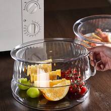 1pc Multifunctional Microwave Splash Guard With Matching Tray - Heat Resistant Up To 200°C, Reusable, For Covering Vegetables, Fruits And Dishware - Stackable Plastic Cover, Suitable For Camping, Outdoor And Home Use. Can Also Be Used As Food Container. Dishwasher . - 1pc - View 10