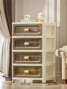 3/4/5/6 层透明面板滚动多功能储物抽屉 - 单门可折叠储物柜 - 耐用塑料抽屉储物架，节省空间的厨房储物架，可存放零食、饮料、书籍、衣物，适用于厨房、客厅、书房、浴室等。 - 彩色 - 查看 17