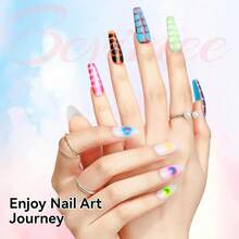 Bevimee Blooming Gel Nail Polish, Blooming Gel Soak Off Marble Nail Art Polish Clear For Spreading Effect UV Print Manicure DIY - ColorA - 查看 6