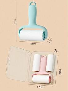 1 Handle + 3 Replacement Heads Reusable Mini Lint Roller, Portable High Adhesive Pet Hair Cleaning Brush - Lint Roller - View 9