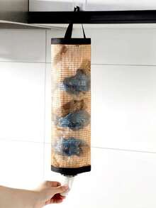 1pc Wall-Mounted Garbage Bag Holder, Can Be Used To Organize Kitchen Items, Shoes, Plastic Bags, Also As Wall Decor. Kitchen Storage And Organization - Multicolor - View 5