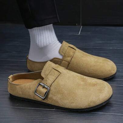 Dép lê đế bằng nút bần mềm mại unisex mới năm 2026, kiểu dáng cổ điển với khóa cài, dép bít mũi ngoài trời, màu trơn chất liệu TPR, thích hợp cho đi làm, đi nghỉ mát và mùa hè.