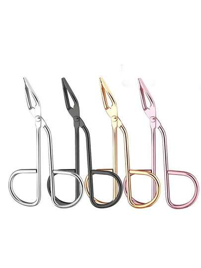 1 pieza Tijeras para cejas, pinzas, herramienta de corte y depilación de cejas, belleza y maquillaje, acero inoxidable, unicolor simple, afilada herramienta para el cuidado de la barba y el recorte de cejas