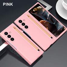 Galaxy ZFold3/ZFold4/ZFold5/ZFold6/ZFold7 Phone Case With Stylus Pen, Matte Texture Material Protective Cover, Minimalist Elegant Design, Integrated Pen Slot, Fashion Versatile Case - Multicolor - View 28