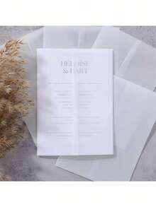 Bộ 10/30 phong bì giấy da đựng thiệp cưới. Phong bì giấy da bán trong suốt, gấp sẵn, kích thước 5x7 inch, thích hợp để gói thiệp mời, dùng cho đám cưới, tiệc cưới, tiệc tùng, Ngày của Mẹ và lễ tốt nghiệp. - mờ - Xem 5