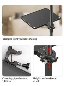 yelix A Set Of Eyelash Storage Tray, Multifunctional Adjustable Phone Holder And Tray Eyelash Extension Auxiliary Tools Lash Tools Organizer False Lashes Tech Supplies - Black - View 5