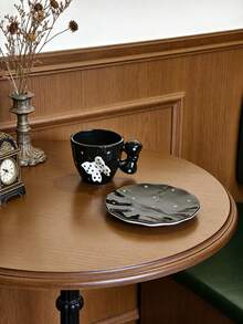 1 Bộ tách và đĩa cà phê gốm hình bướm 3D vẽ tay sáng tạo - Nhiều màu - Xem 4