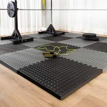 11.81x11.81 英寸优质 EVA 泡沫垫，树叶纹理，防滑互锁地垫，适用于瑜伽、健身、儿童房 - 查看 5