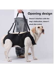 Adjustable Breathable Shoulder Strap Dog Leash, Assist Harness For Elderly, Disabled, Small, Medium, Large Dogs, 4 Carrying Modes (Front/Back) - Black - View 4