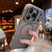 Étui de téléphone de luxe B65, équipé d'un support d'objectif en acier inoxydable et d'une protection de caméra, spécialement conçu pour le 17 Pro, parfaitement compatible avec les modèles 16 Pro Max, 15 Pro, 14 et 13. Design de protection intégrale. - Orange - Voir 6
