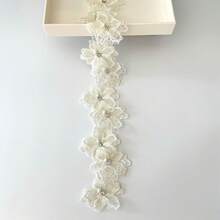 6.5cm Wide Multi-Color Double-Layer Lace Beaded Floral Fabric Trims & Accessories - Lace - View 3