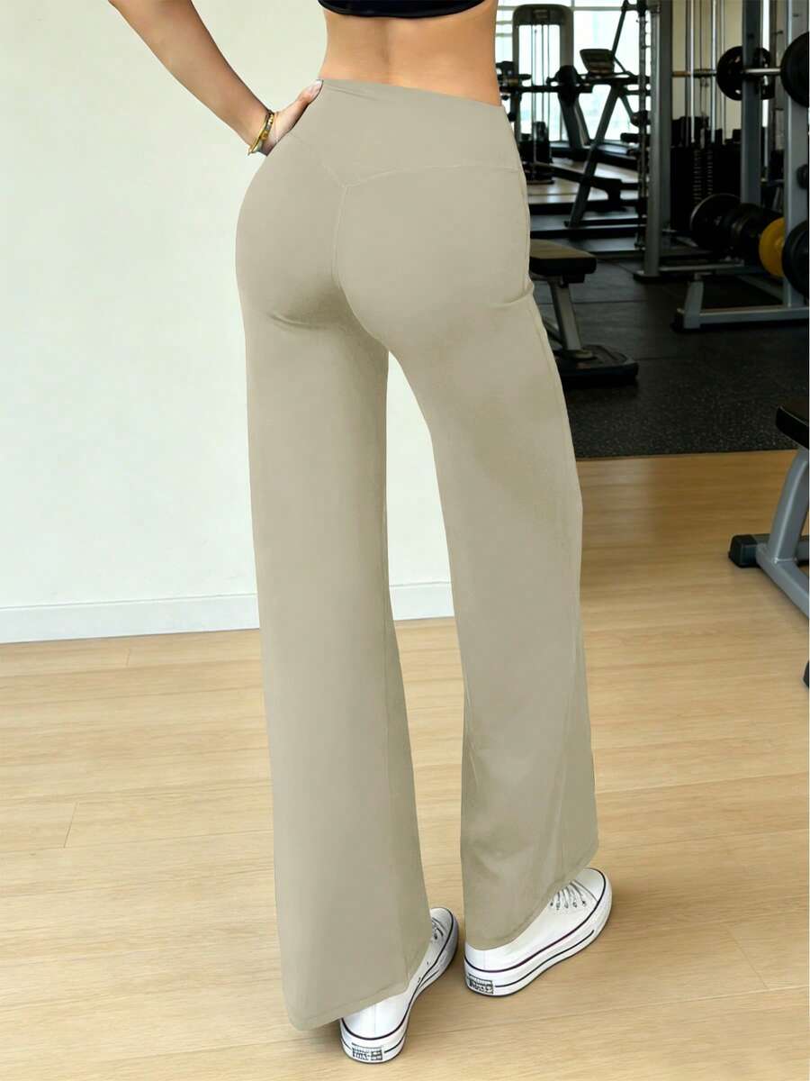 YEOREO Workout Leggings Womens No Front Seam Straight Leggings 29" High Waist Buttery Eddiy Gym Yoga Pants Summer Leggings For Women - 淺沙 - 查看 1