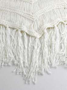 Women's Solid Color Casual Fringe Knit Sweater Summer - White 1 - View 8