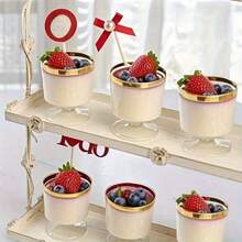 Bộ 7 cốc nhựa đựng tráng miệng tái sử dụng, thích hợp cho kem, mousse, pudding, dùng trong các cửa hàng tráng miệng, tiệc sinh nhật, bàn tráng miệng đám cưới, các buổi họp mặt và nhiều dịp khác. - Xem 4