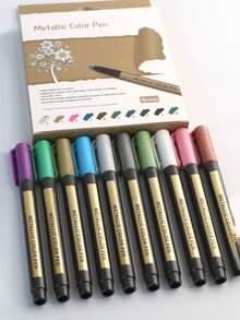 10 Colors Waterproof Oil-Based Paint Marker Pens, Permanent Quick-Drying Neutral Tip, Suitable For Metal, Wood, Fabric, Plastic, Rock Painting, Stone, Mugs, Canvas, Glass And More, Back To School - Sets - View 11